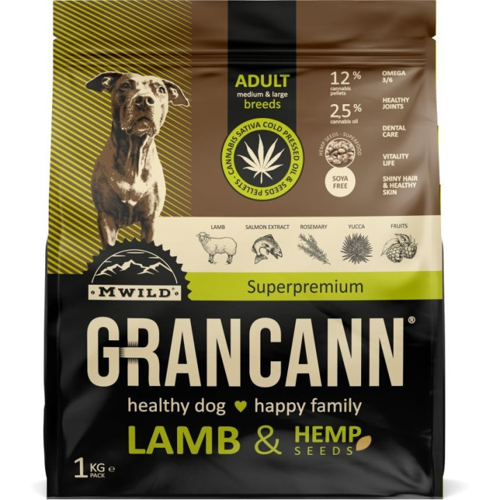 Grancann Lamb & Hemp seeds adult medium & large 1 kg