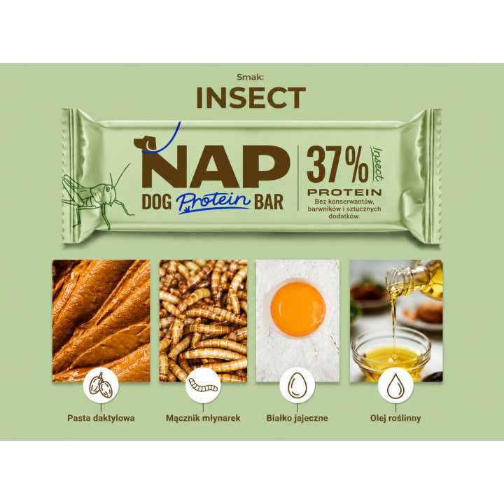 Batonik Proteinowy NAP dla psa - INSECT 50g