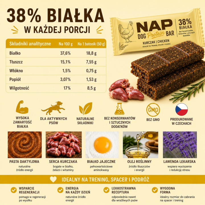 NAP Batonik Proteinowy dla Psa Kurczak 50 g