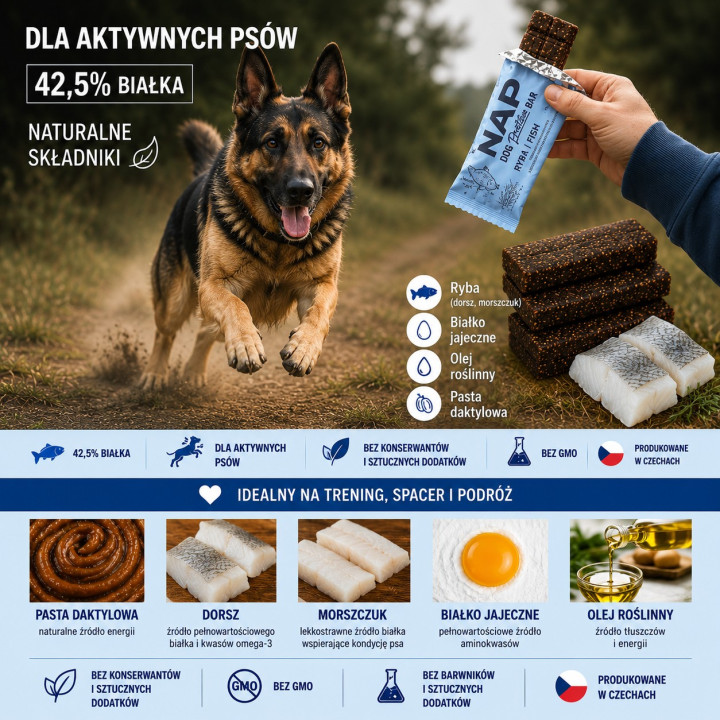 NAP Batonik Proteinowy dla Psa Ryba 50 g