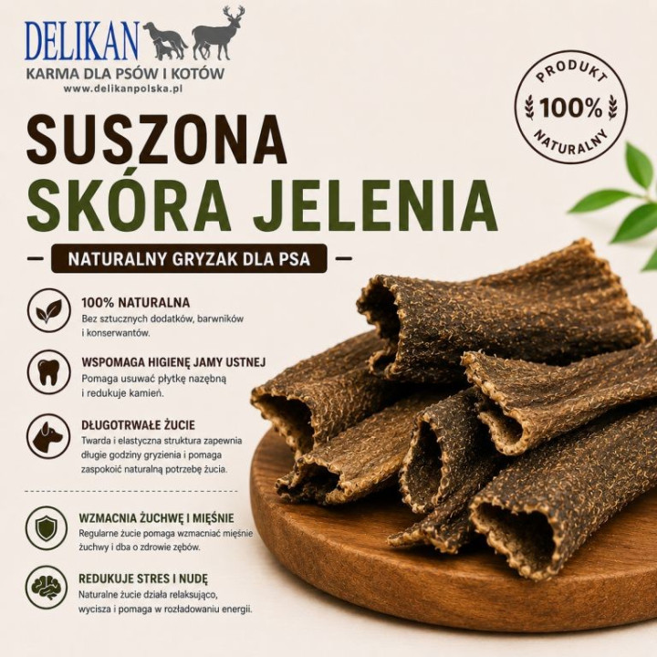 Suszona Skóra z Jelenia 1 kg