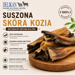 Skóra z Kozy  1 kg -  Naturalny Przysmak dla Psa