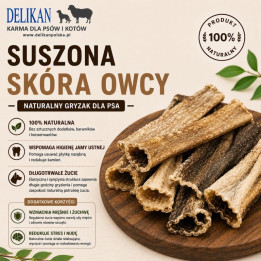 Skóra z owcy  1 kg -  Naturalny Przysmak dla Psa